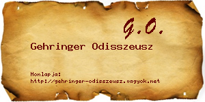 Gehringer Odisszeusz névjegykártya